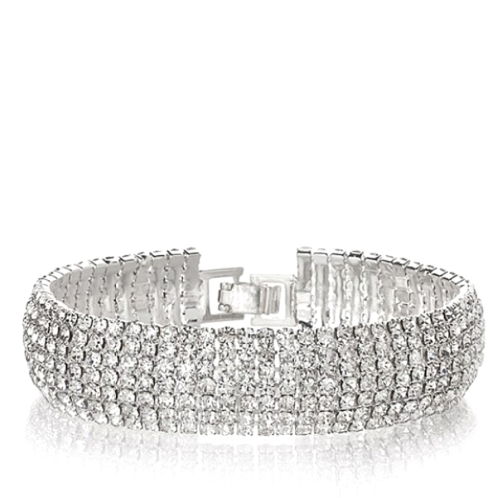 Curved rhinestone bracelet 10 row  NWT